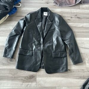 Black leather blazer